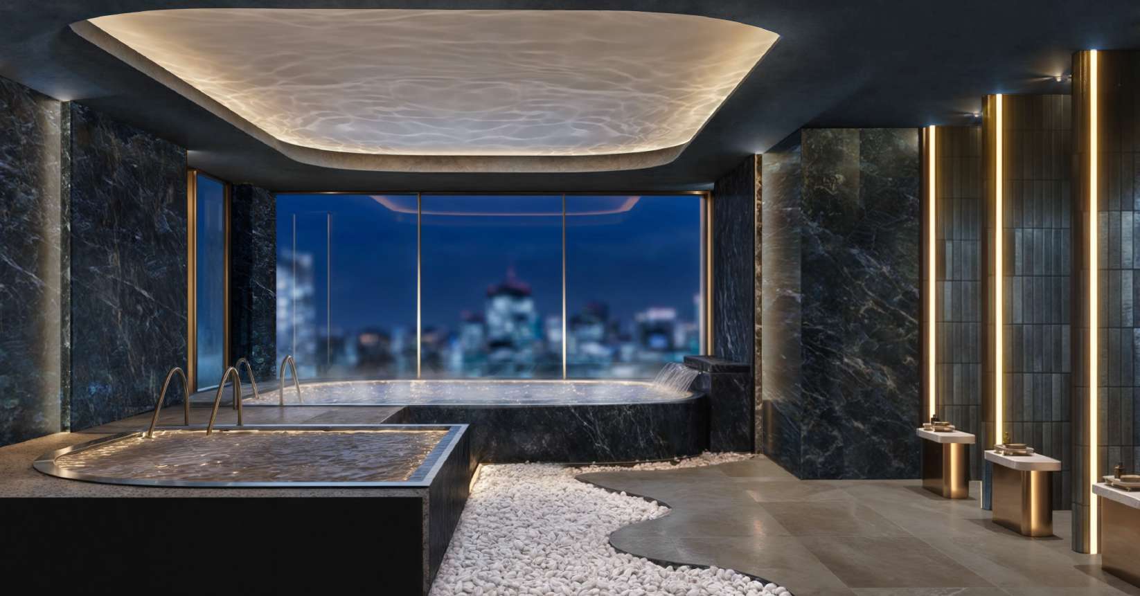 Private onsen with city view